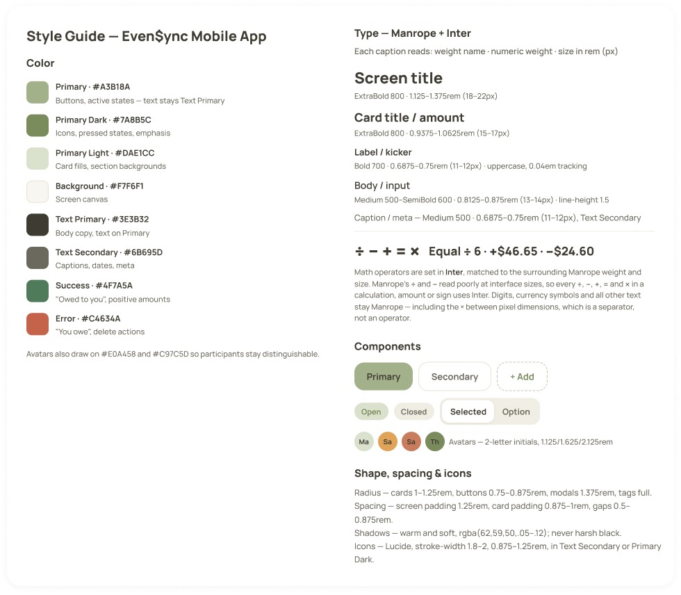 Even$ync style guide